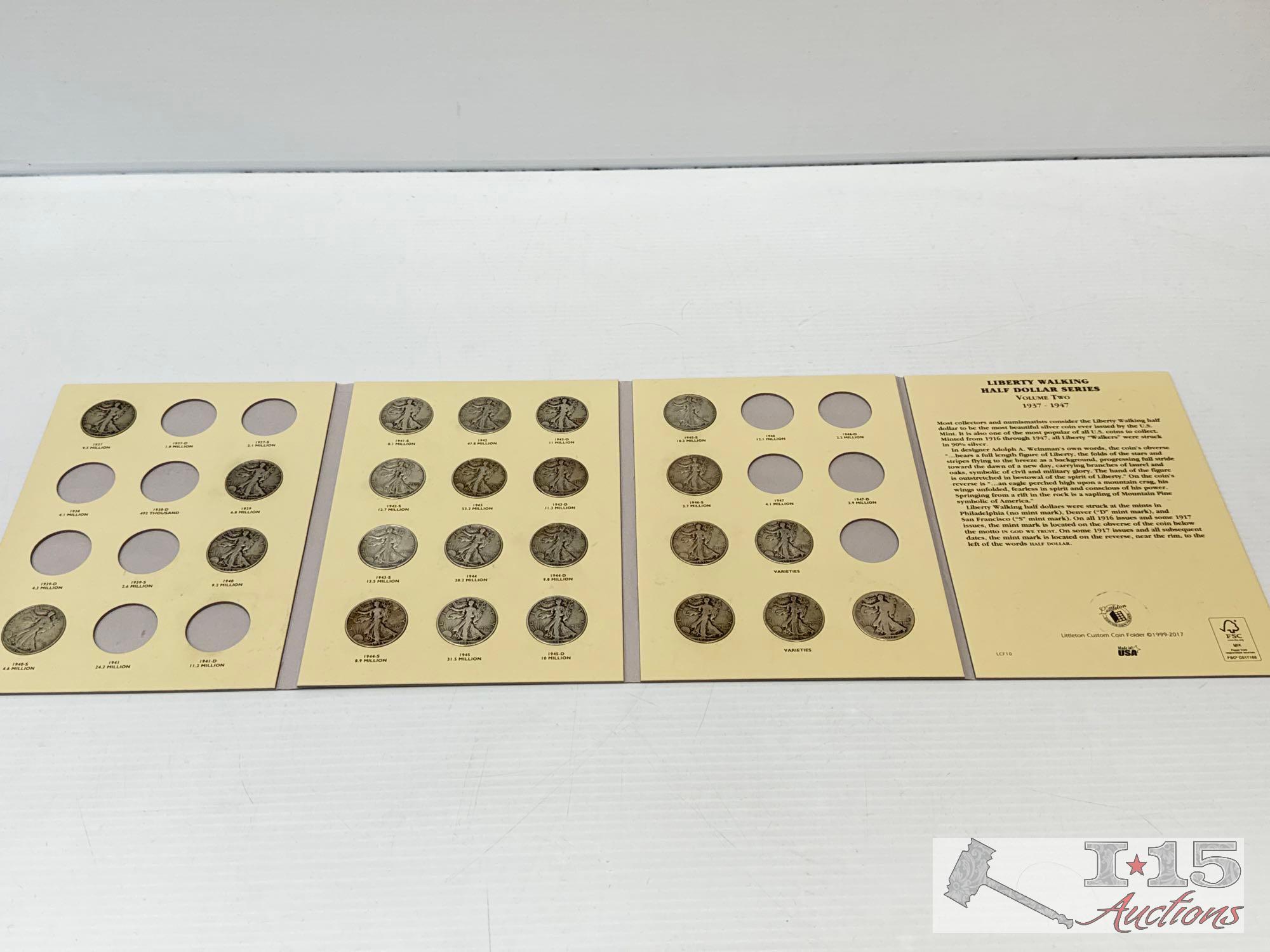 1937-1947 Liberty Walking Half Dollars Set