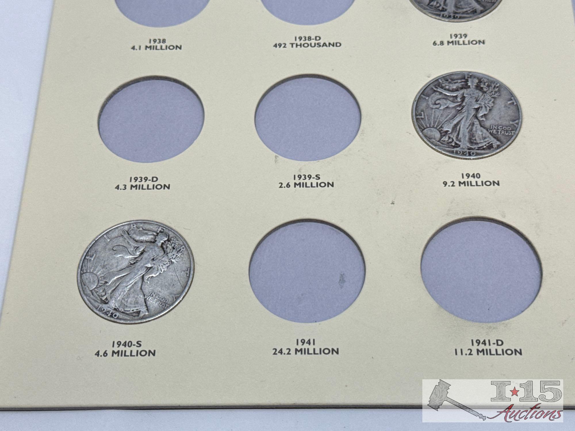 1937-1947 Liberty Walking Half Dollars Set