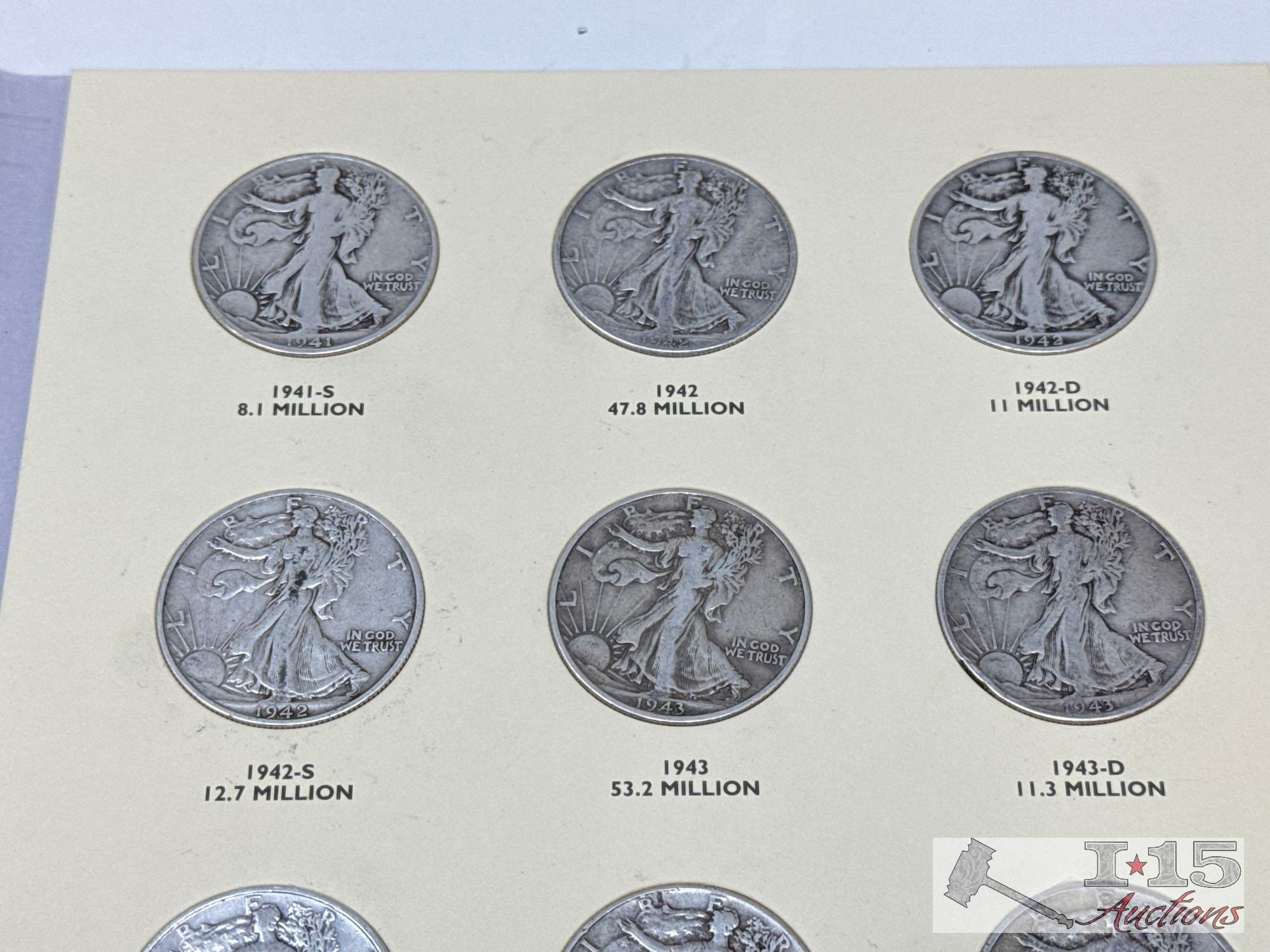 1937-1947 Liberty Walking Half Dollars Set