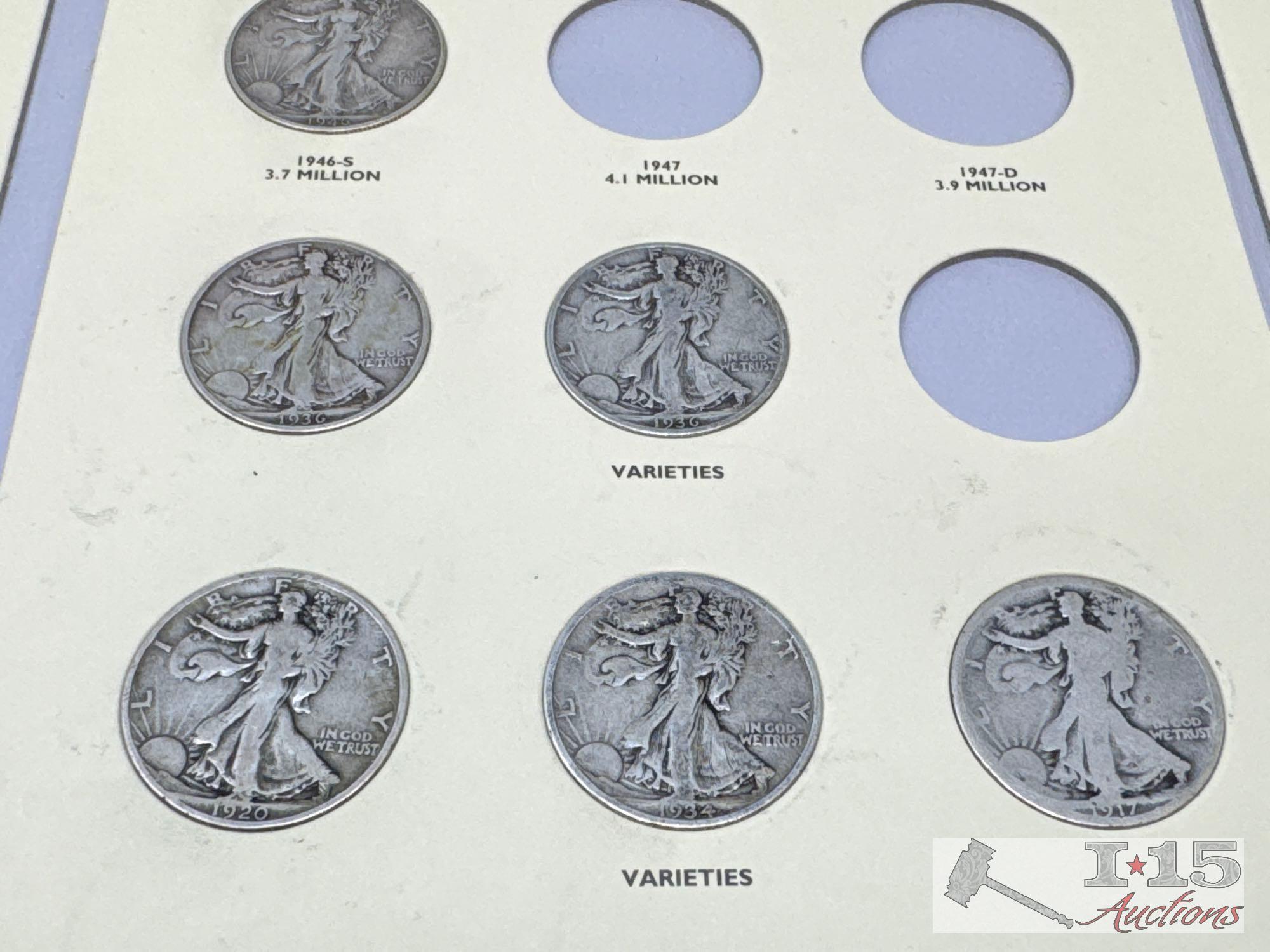 1937-1947 Liberty Walking Half Dollars Set
