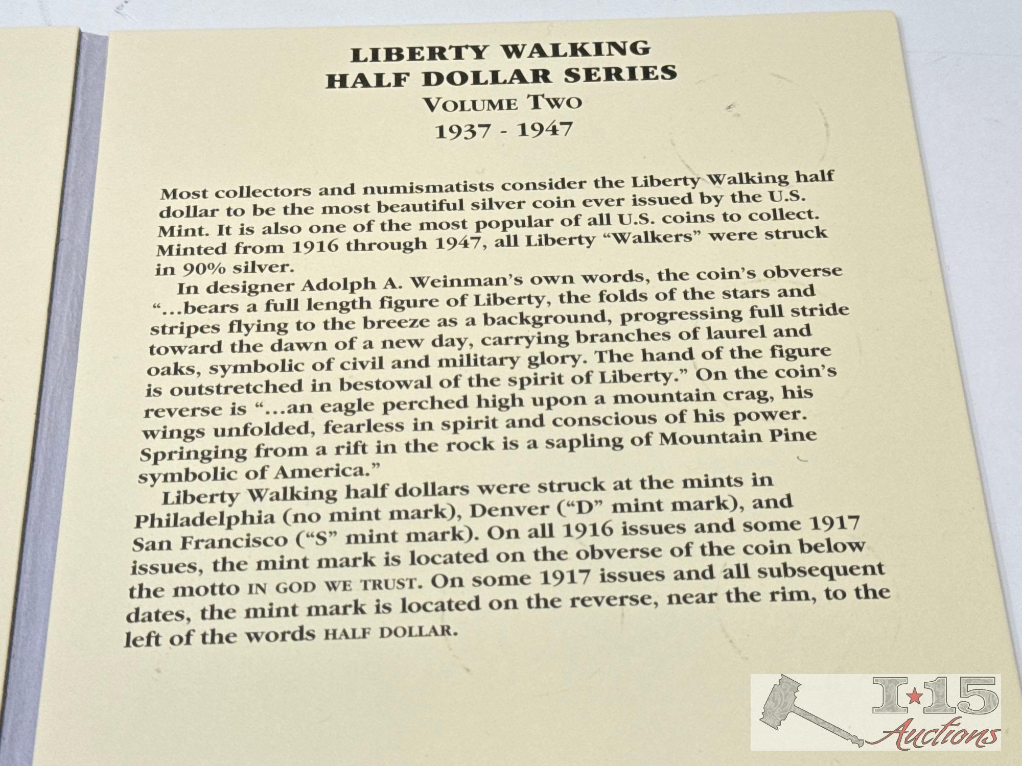 1937-1947 Liberty Walking Half Dollars Set