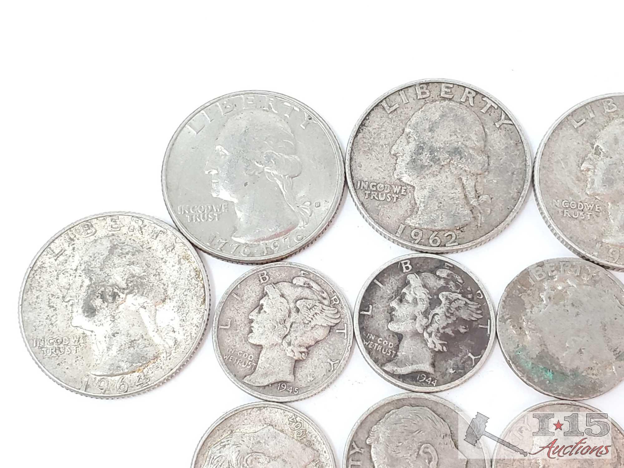 (22) 90% Quarters and Dimes, 79g