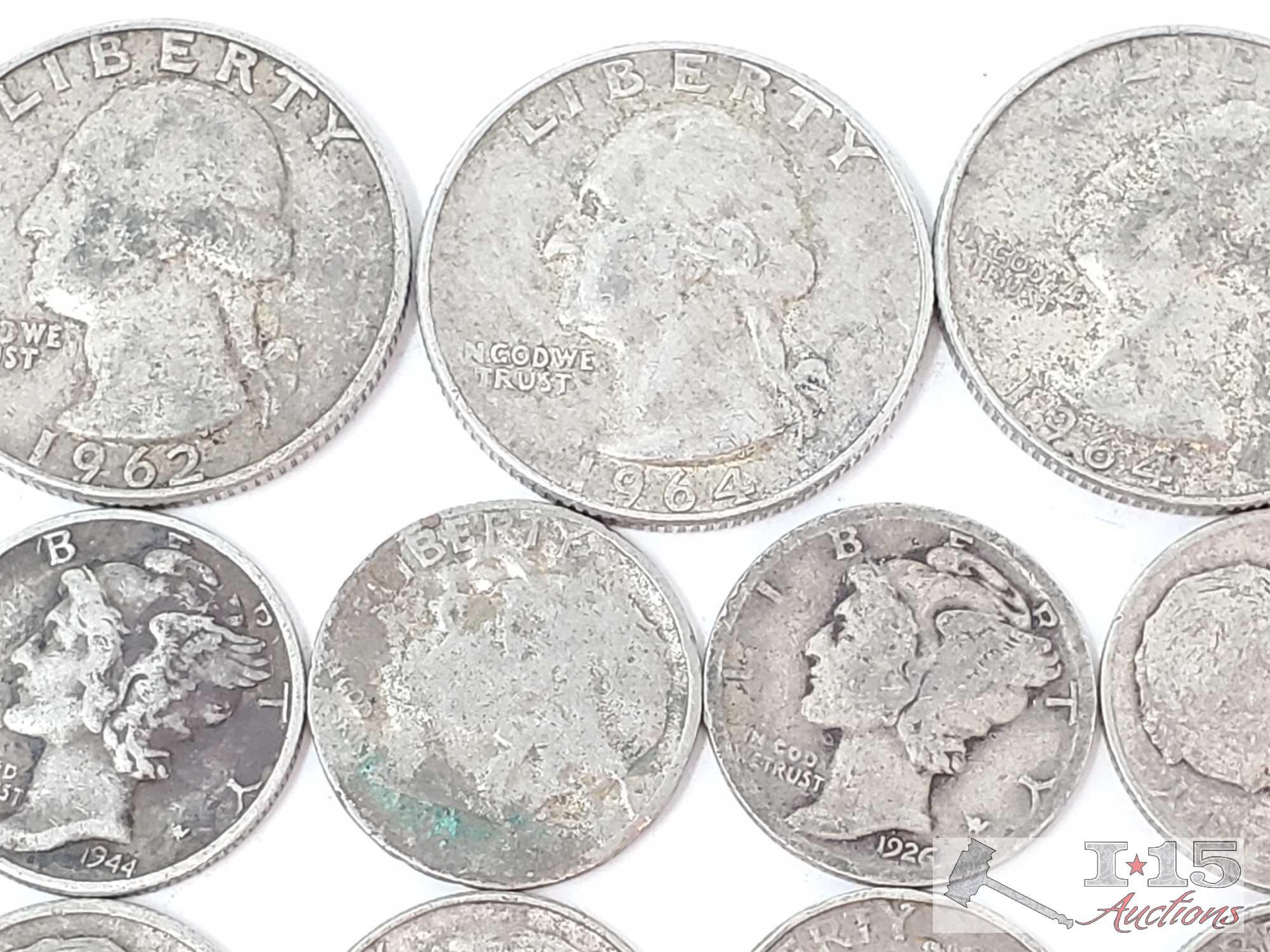 (22) 90% Quarters and Dimes, 79g