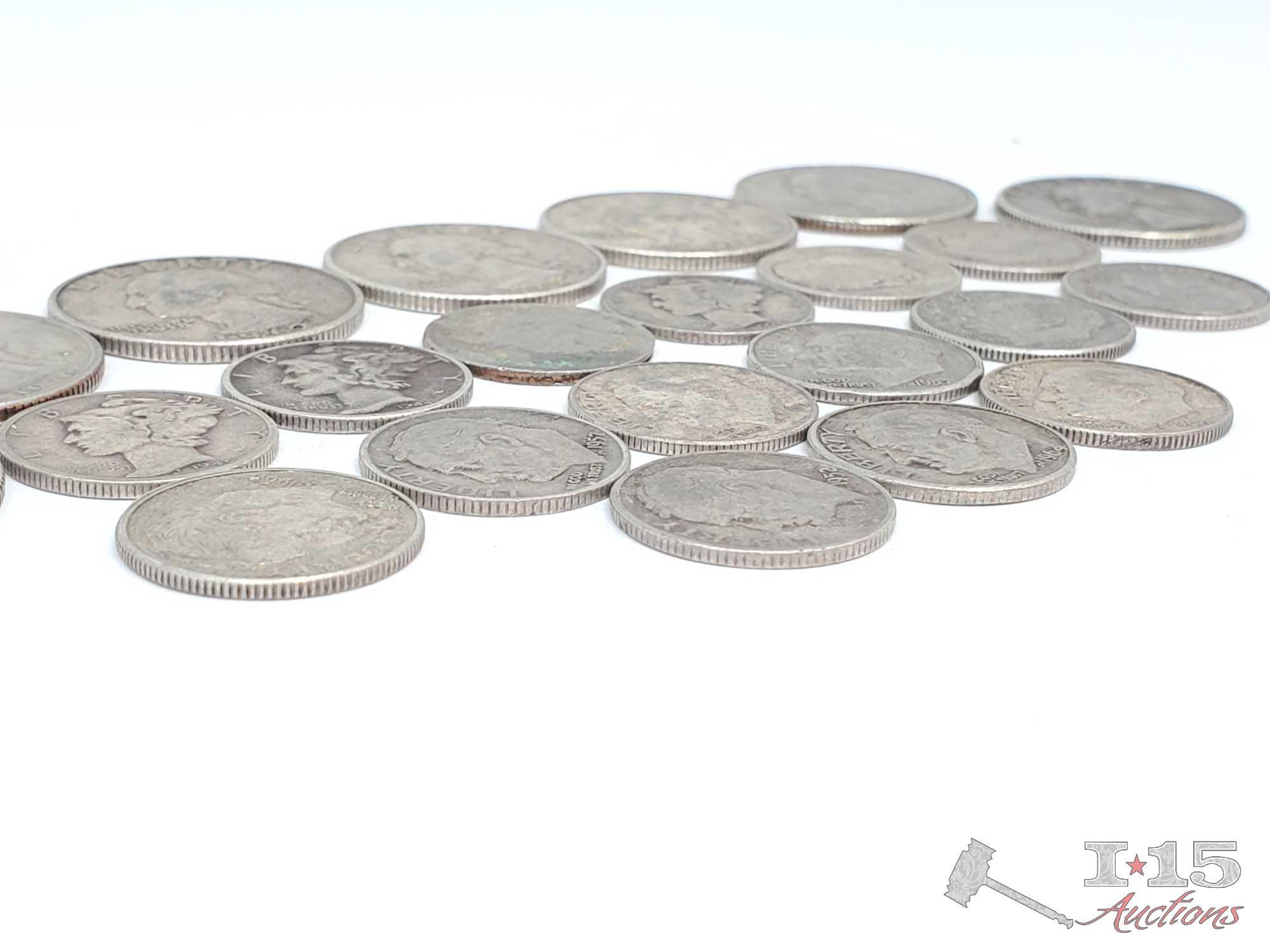 (22) 90% Quarters and Dimes, 79g