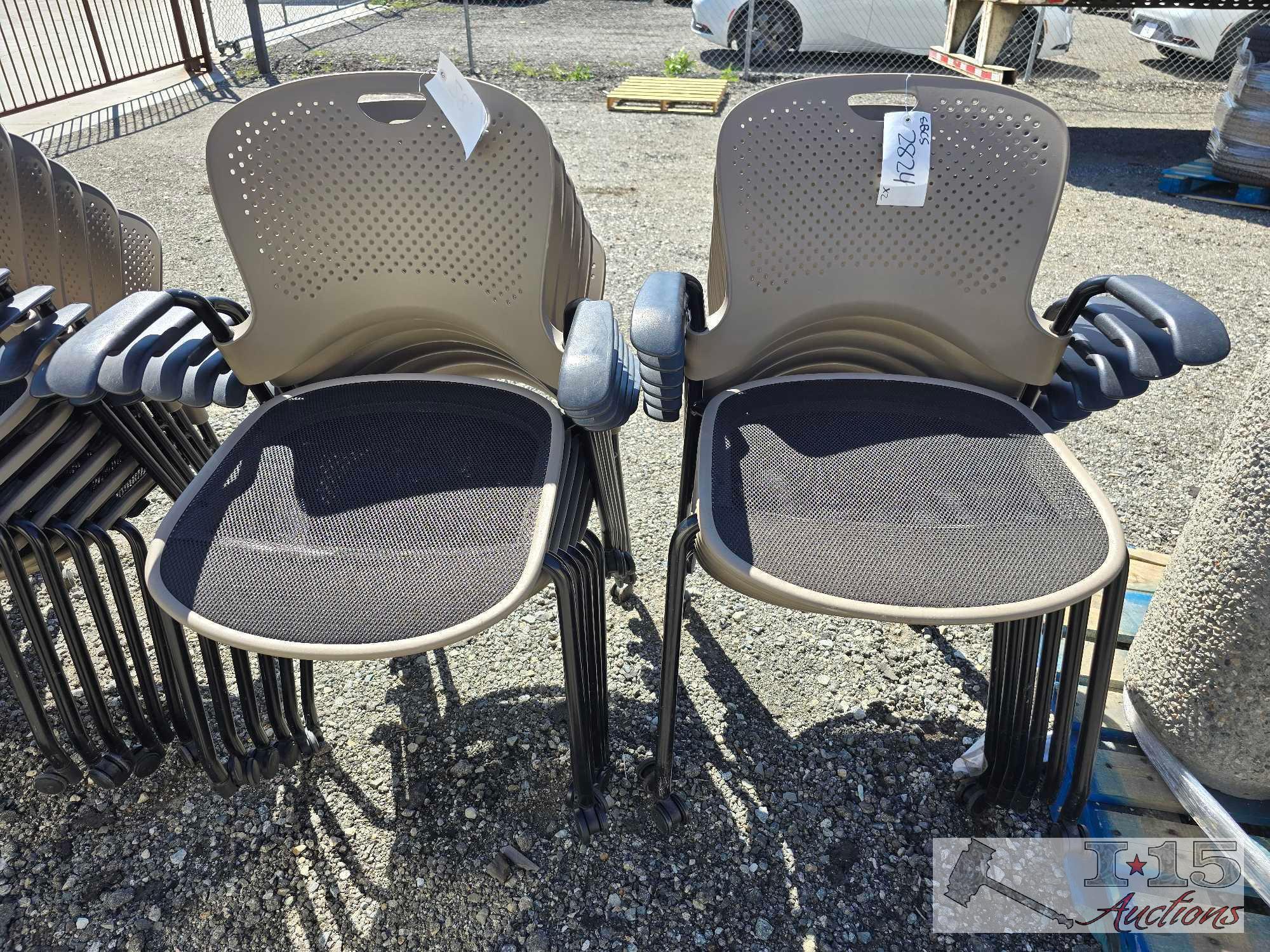 (12) Plastic Stackable Chairs