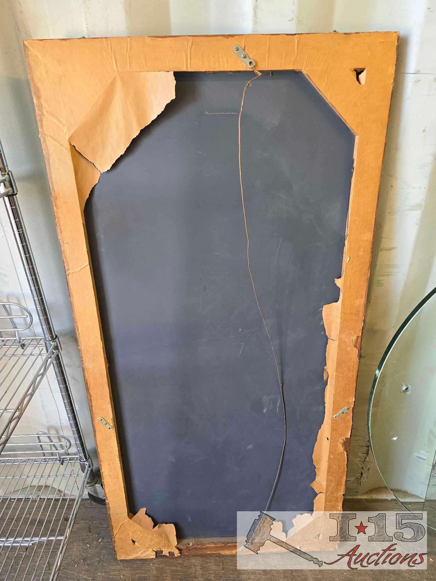 (2) Glass Table Tops and Wall Mirror