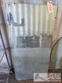 (2) Glass Table Tops and Wall Mirror