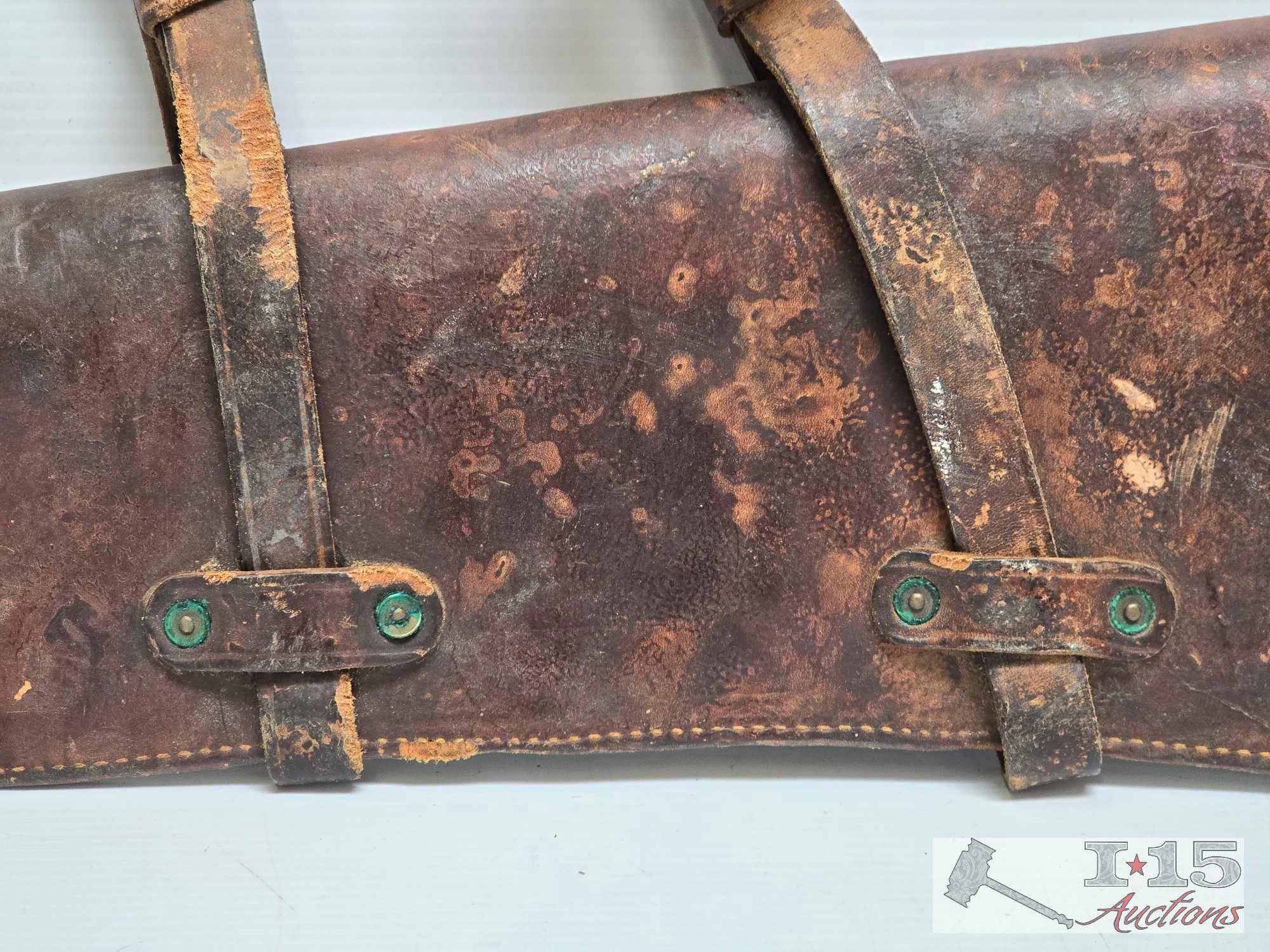 (4) Vintage Leather Saddle Scabbards