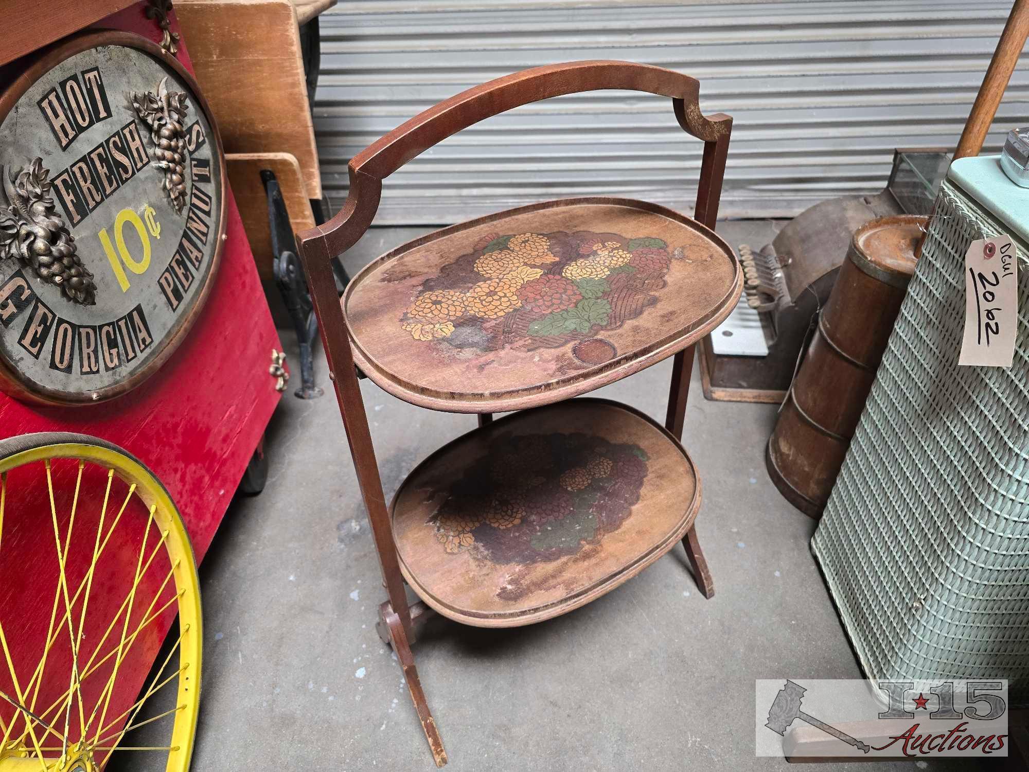Hand Crank Blakeman & Dobson Butter Churn and Foldable Wooden Rack