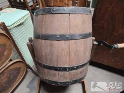 Hand Crank Blakeman & Dobson Butter Churn and Foldable Wooden Rack