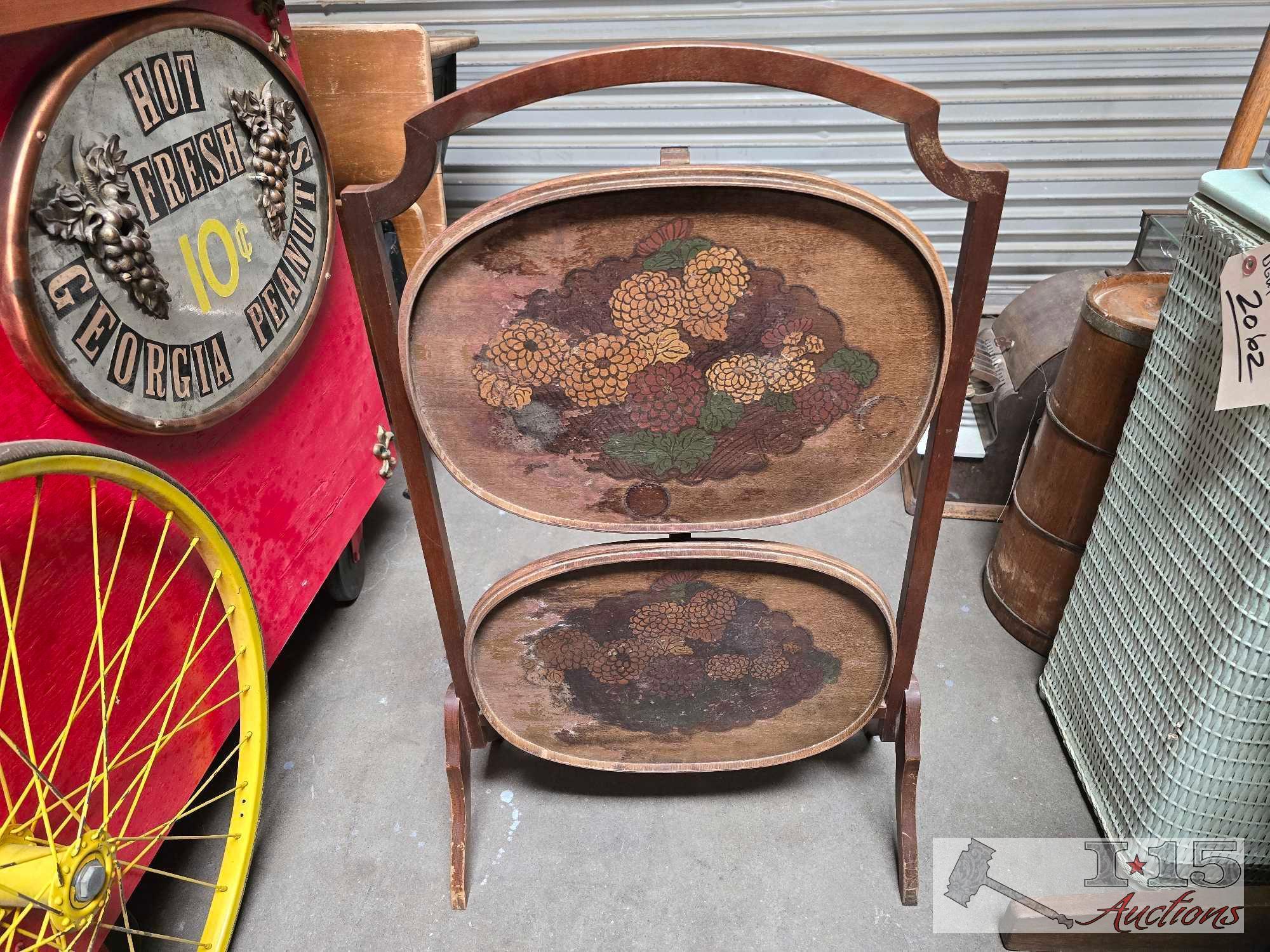 Hand Crank Blakeman & Dobson Butter Churn and Foldable Wooden Rack