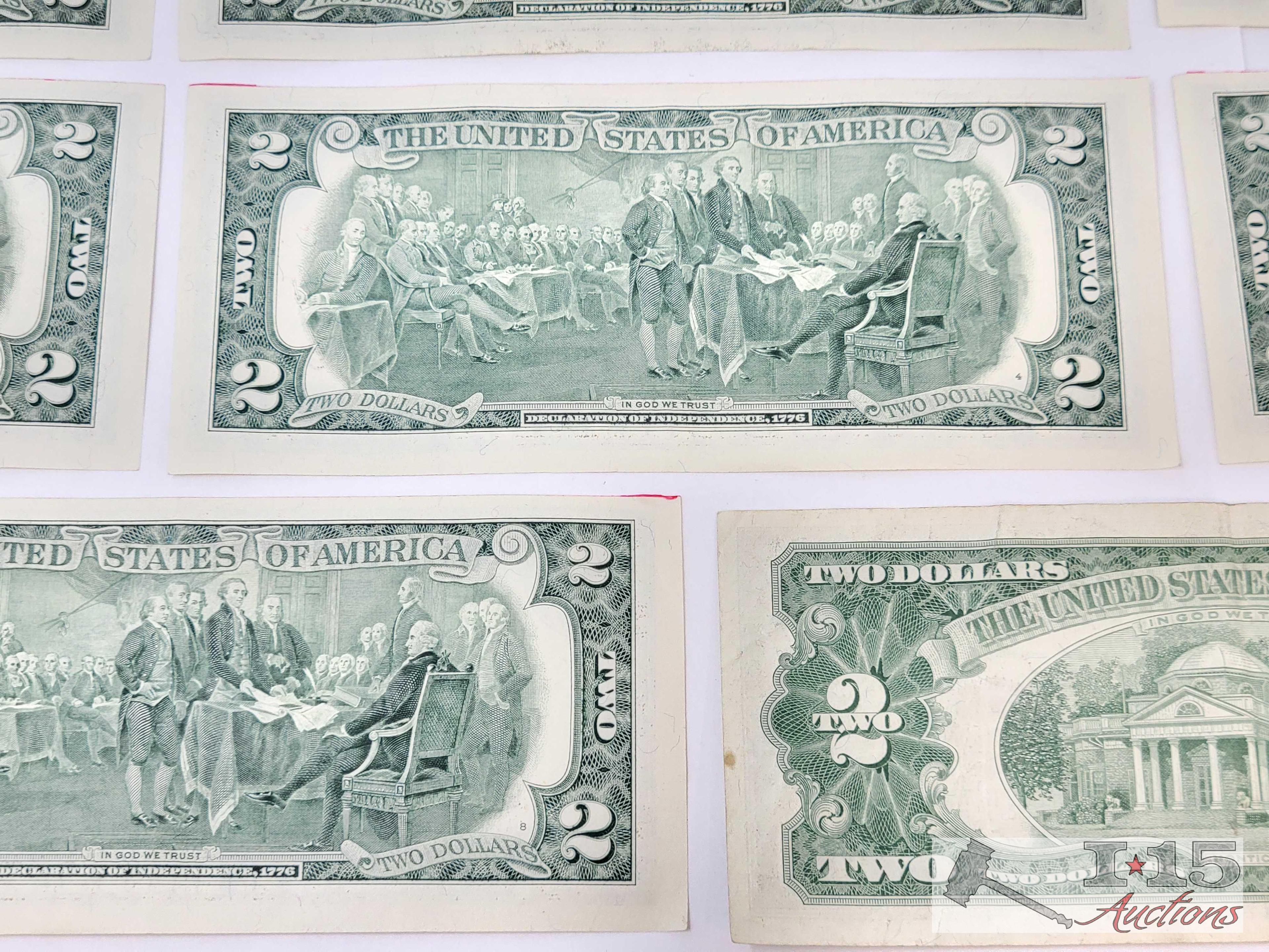 (11) $2 US Banknotes