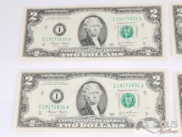 (11) $2 US Banknotes