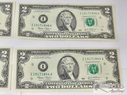 (11) $2 US Banknotes