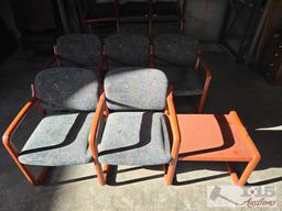 Prairie 3 Seat Chair with Center Arms and Prairie 2 Seat Chair with Center Arms and Table