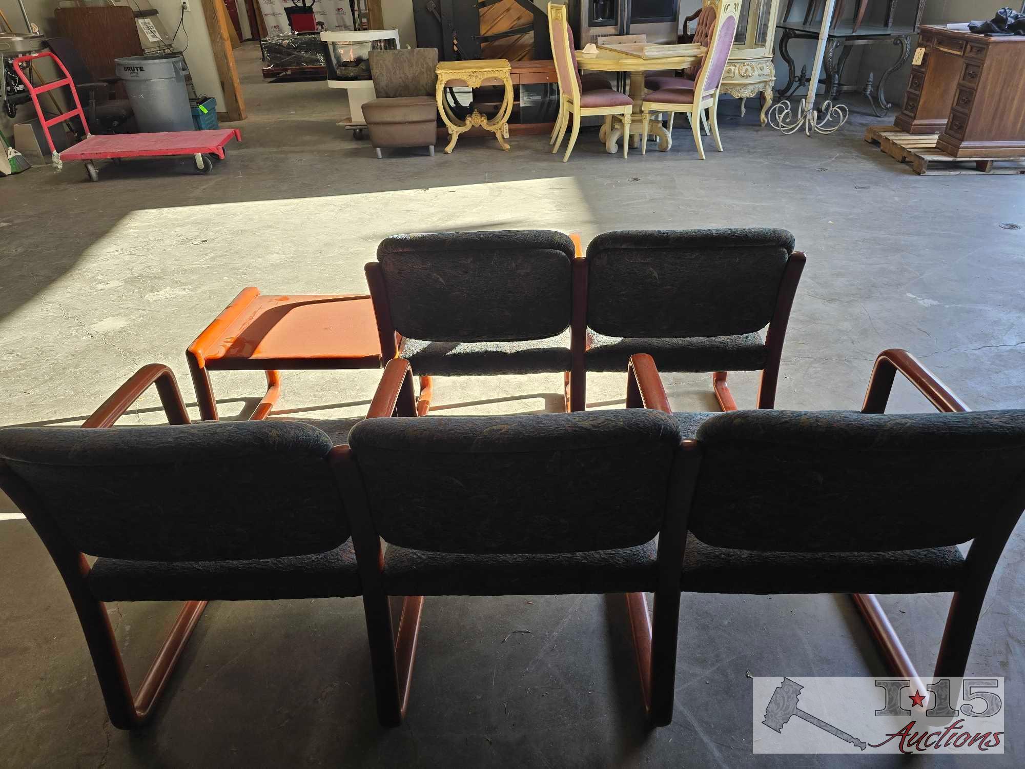 Prairie 3 Seat Chair with Center Arms and Prairie 2 Seat Chair with Center Arms and Table