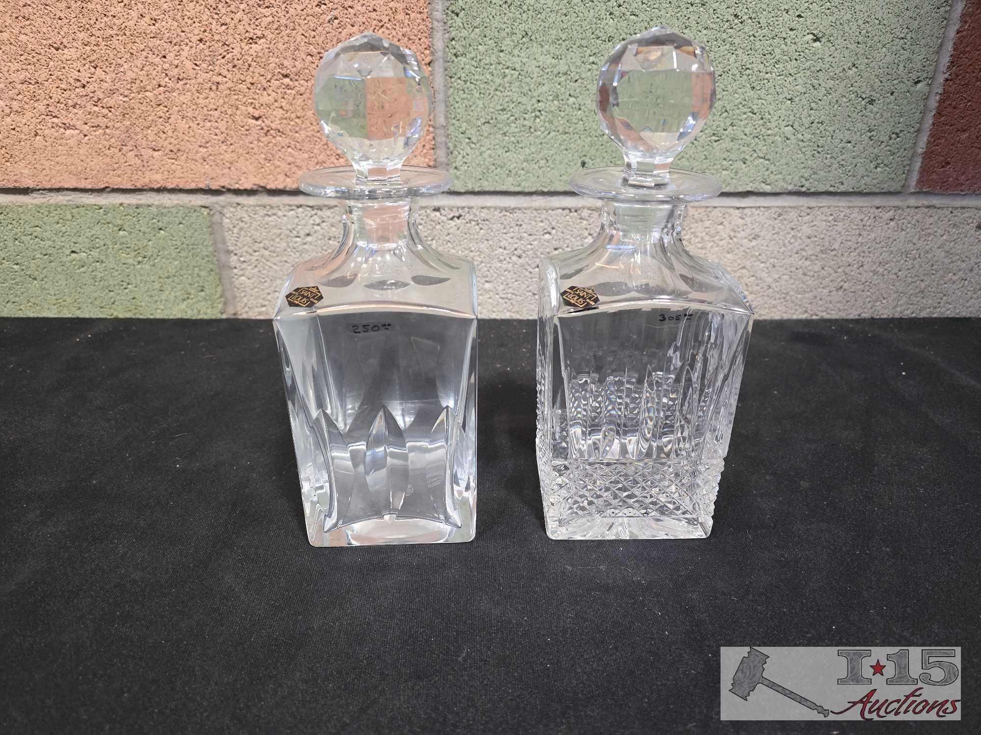 (2) Saint Louis Crystal Decanters