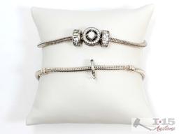 (2) Sterling Silver Pandora Bracelets, 36.69g