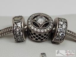 (2) Sterling Silver Pandora Bracelets, 36.69g