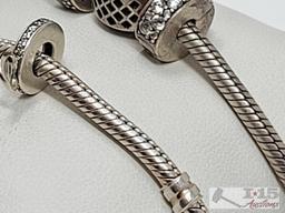 (2) Sterling Silver Pandora Bracelets, 36.69g