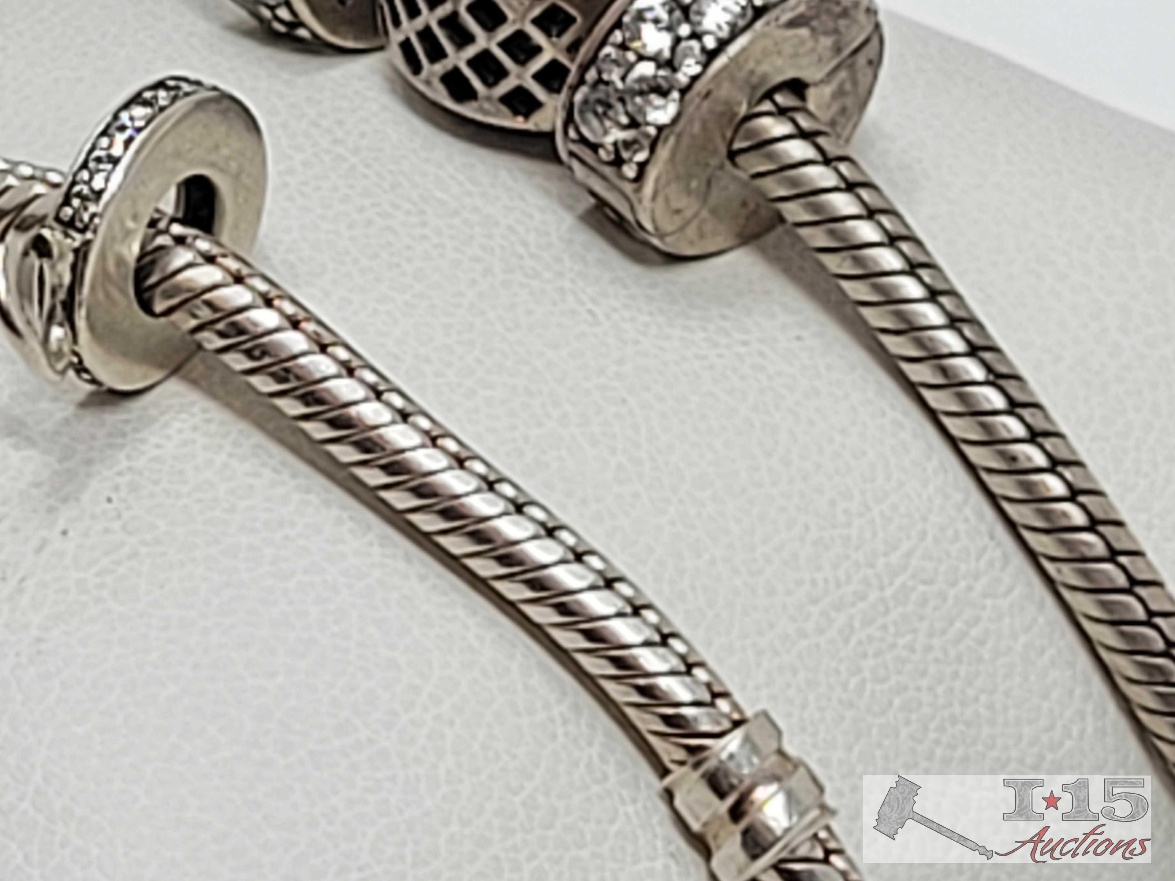 (2) Sterling Silver Pandora Bracelets, 36.69g