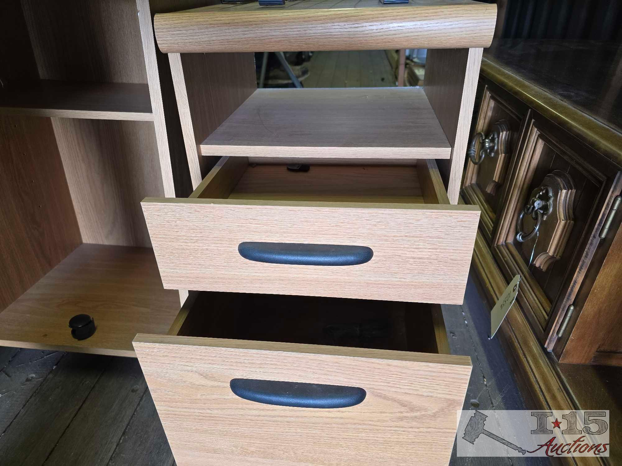 (2) Rolling Cabinets, (2) Paper Baskets