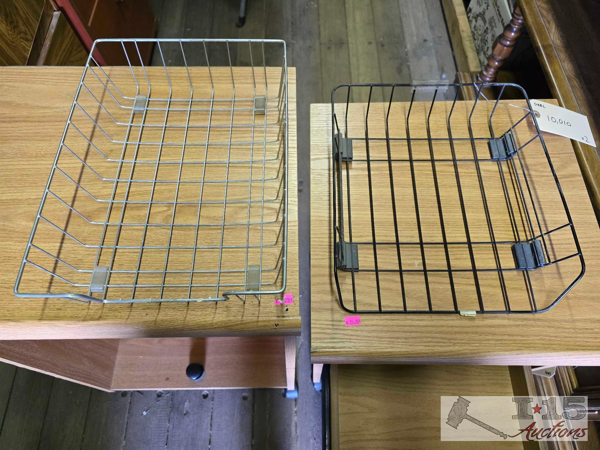 (2) Rolling Cabinets, (2) Paper Baskets