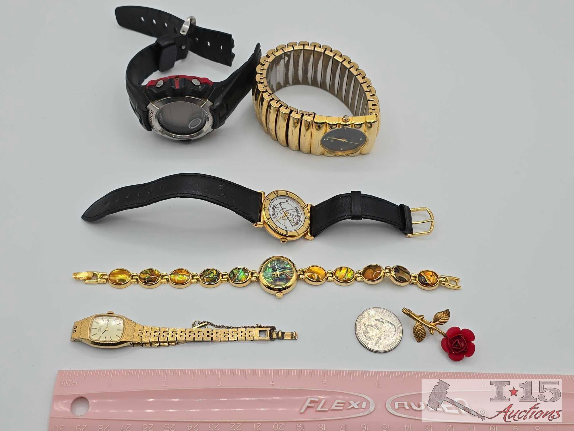(5) Watches & Rose Pin