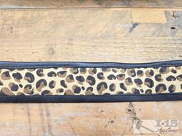 YKK Cowhide Fanny Pack with Native American Beaded & Cheetah Print Strap
