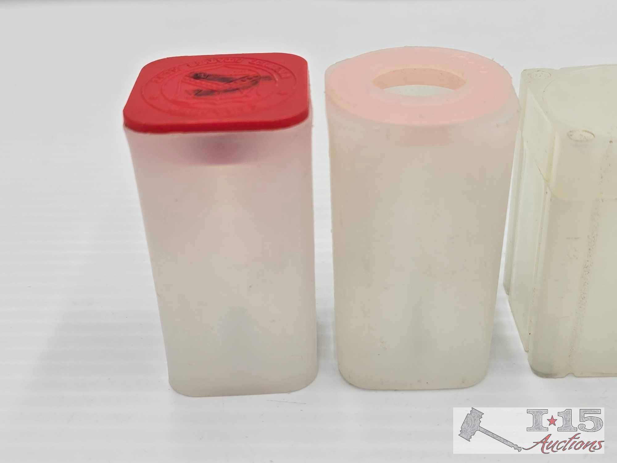 (6) Plastic Coin Containers