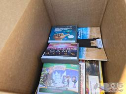 (36) Boxes of DVDs, Books, Audiobooks & Magazine