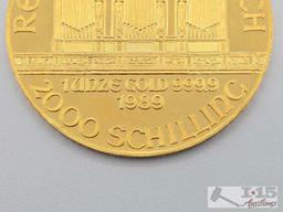 (1989) 2000 Schilling Vienna Philharmonic .999 Fine Gold Coin