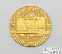 (1990) 2000 Schilling Vienna Philharmonic .999 Fine Gold Coin