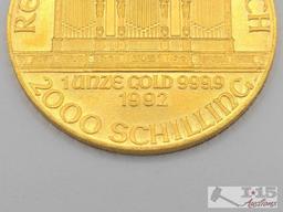 (1992) 2000 Schilling Vienna Philharmonic .999 Fine Gold Coin