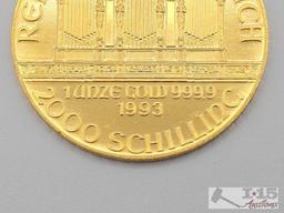 (1993) 2000 Schilling Vienna Philharmonic .999 Fine Gold Coin