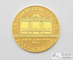 (1995) 2000 Schilling Vienna Philharmonic .999 Fine Gold Coin