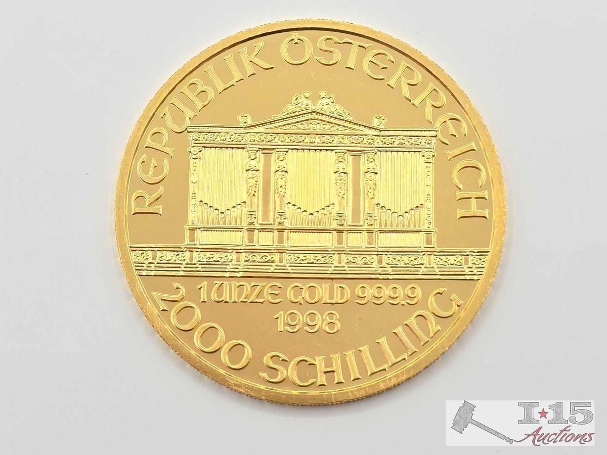 (1998) 2000 Schilling Vienna Philharmonic .999 Fine Gold Coin