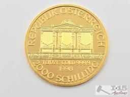 (1998) 2000 Schilling Vienna Philharmonic .999 Fine Gold Coin