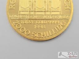 (1998) 2000 Schilling Vienna Philharmonic .999 Fine Gold Coin