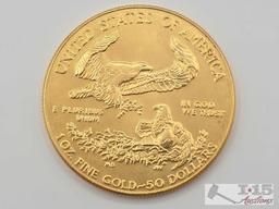 1986 $50 American Gold Eagle Coin, 1oz