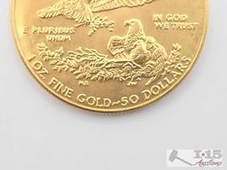 1986 $50 American Gold Eagle Coin, 1oz