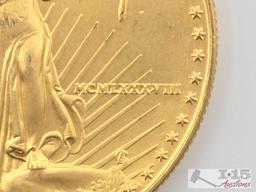 1988 $50 American Gold Eagle Coin, 1oz