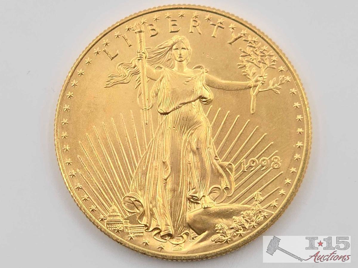 1998 $50 American Gold Eagle Coin, 1oz