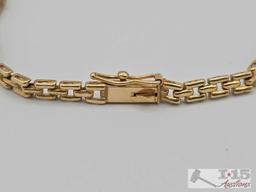 14K Gold Tennis Bracelet with Rubies & Diamonds, 6.72g