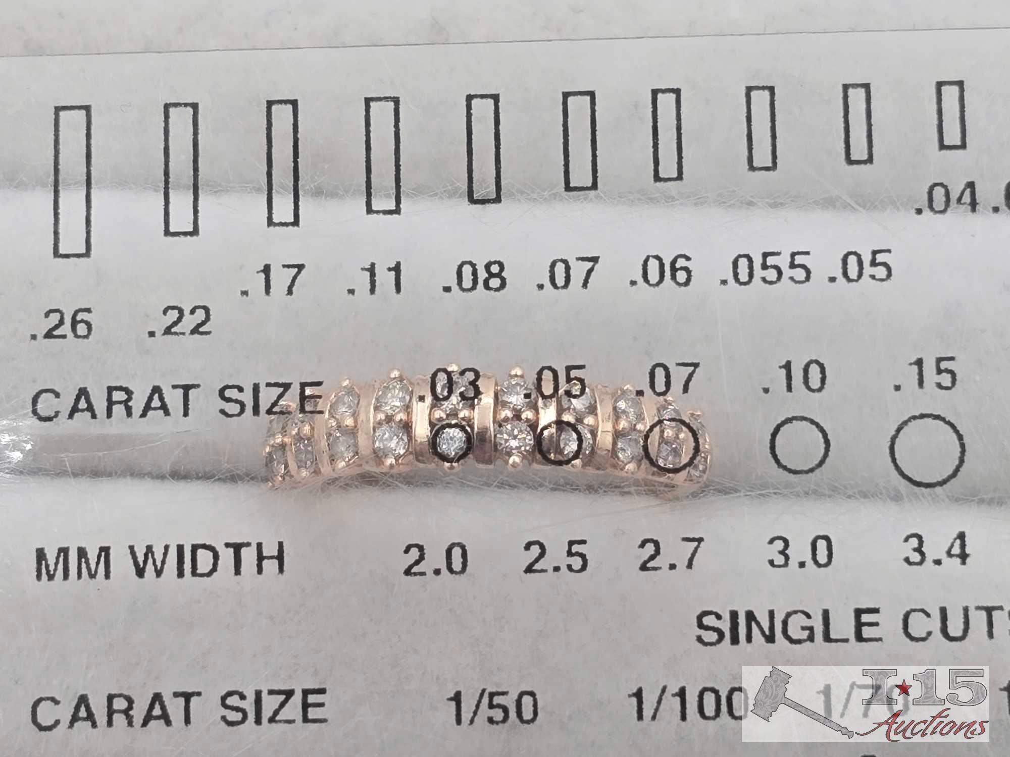 10K Gold 2-Row Diamond Ring, 2.88g