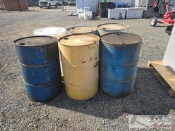 (6) 55 Gallon Empty Drums