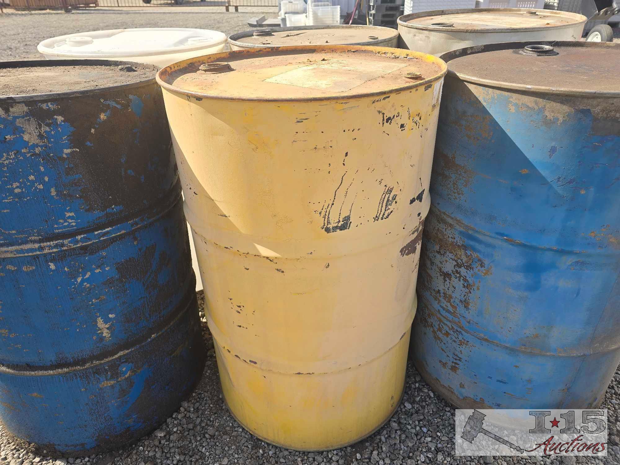 (6) 55 Gallon Empty Drums