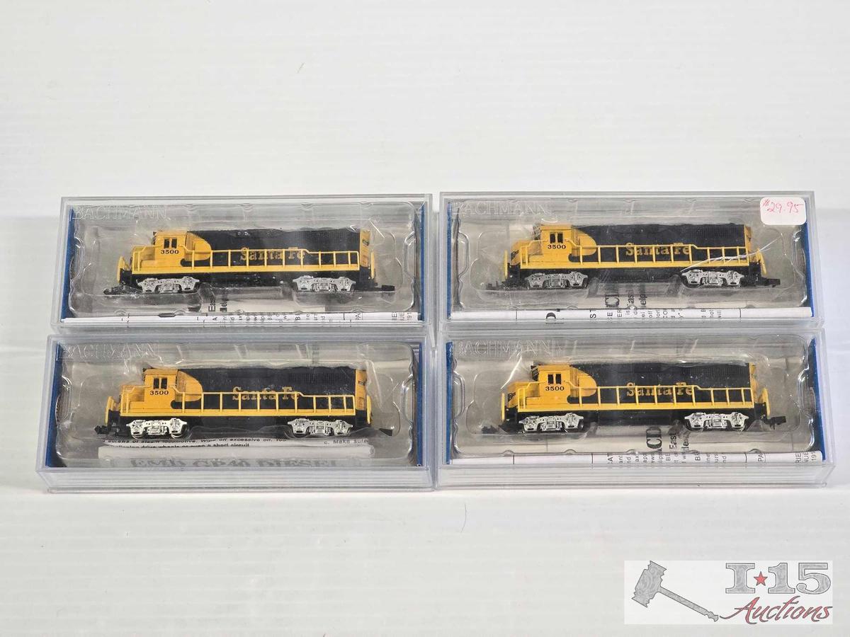 (4) Bachmann N Scale Locomotive Model Trains