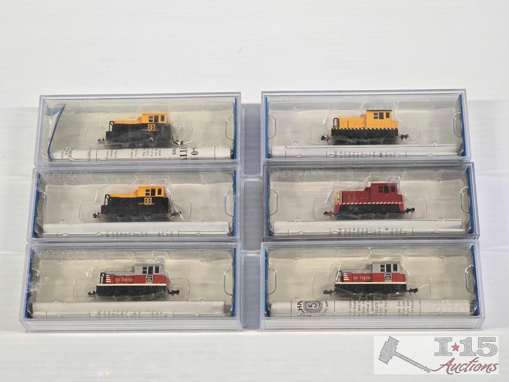 (6) Bachmann N Scale Locomotive Model Trains