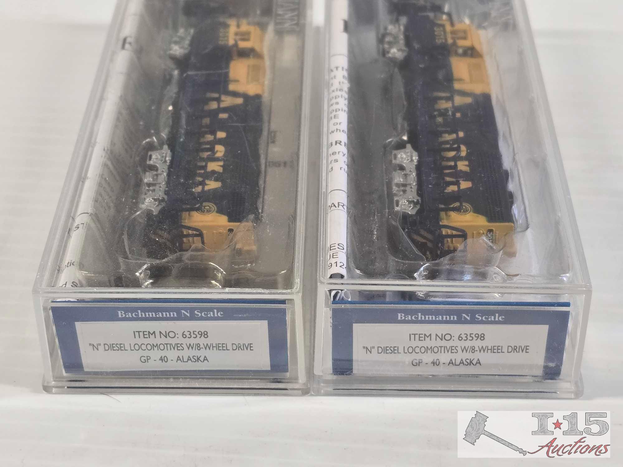 (5) Bachmann N Scale Locomotive Model Trains